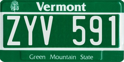 VT license plate ZYV591