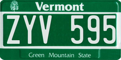 VT license plate ZYV595
