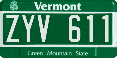 VT license plate ZYV611