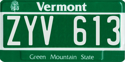 VT license plate ZYV613