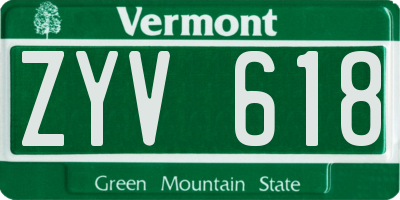 VT license plate ZYV618