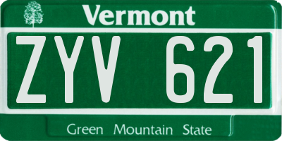 VT license plate ZYV621
