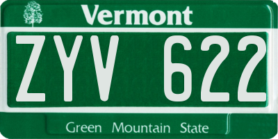 VT license plate ZYV622