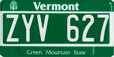 VT license plate ZYV627
