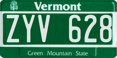 VT license plate ZYV628