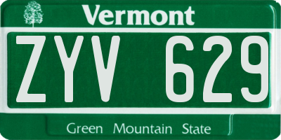 VT license plate ZYV629