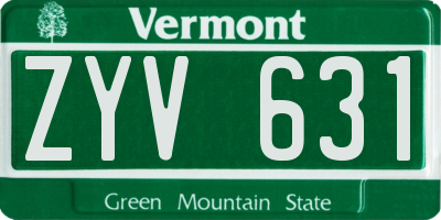 VT license plate ZYV631