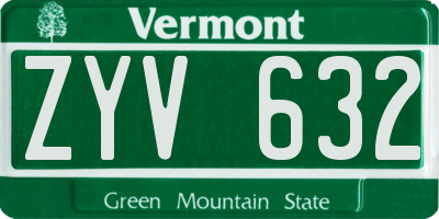 VT license plate ZYV632