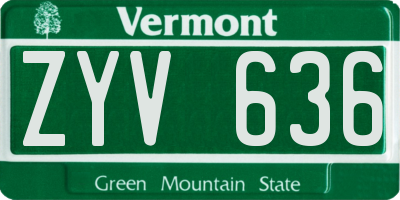 VT license plate ZYV636