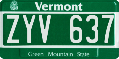 VT license plate ZYV637