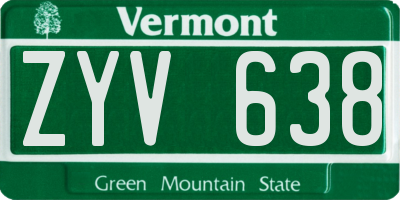 VT license plate ZYV638