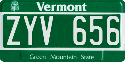 VT license plate ZYV656
