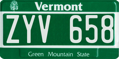 VT license plate ZYV658