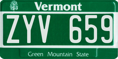 VT license plate ZYV659