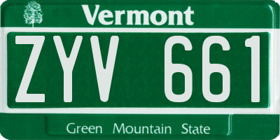 VT license plate ZYV661