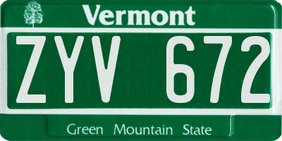 VT license plate ZYV672