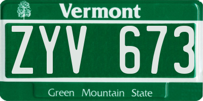 VT license plate ZYV673