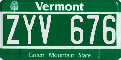 VT license plate ZYV676