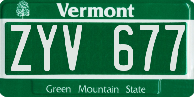 VT license plate ZYV677