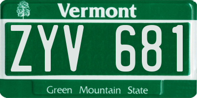 VT license plate ZYV681