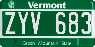VT license plate ZYV683
