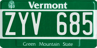 VT license plate ZYV685