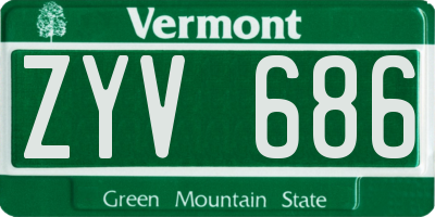 VT license plate ZYV686