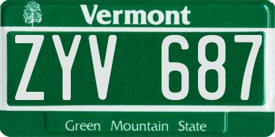 VT license plate ZYV687