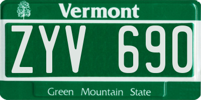 VT license plate ZYV690