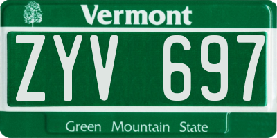 VT license plate ZYV697