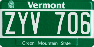 VT license plate ZYV706
