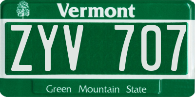 VT license plate ZYV707