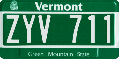 VT license plate ZYV711