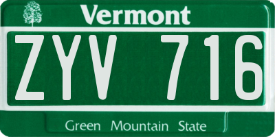VT license plate ZYV716