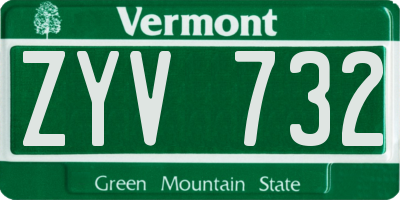 VT license plate ZYV732