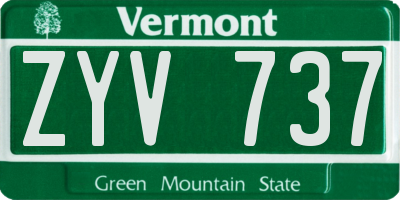 VT license plate ZYV737