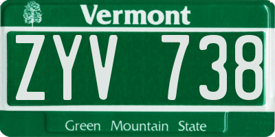 VT license plate ZYV738