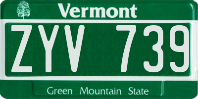 VT license plate ZYV739