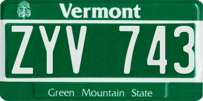 VT license plate ZYV743