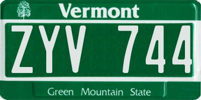 VT license plate ZYV744