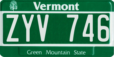 VT license plate ZYV746