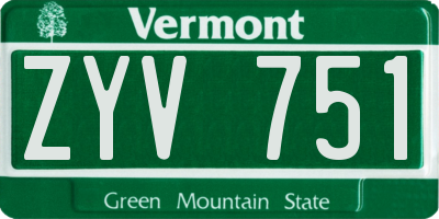 VT license plate ZYV751