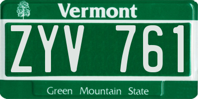 VT license plate ZYV761