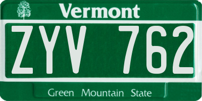 VT license plate ZYV762