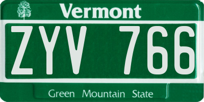 VT license plate ZYV766