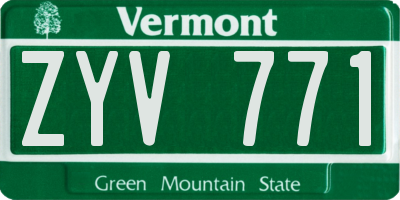 VT license plate ZYV771