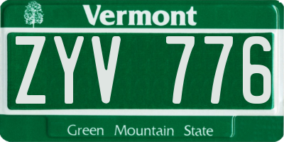 VT license plate ZYV776