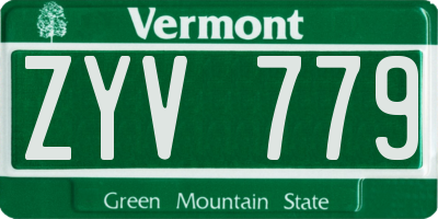 VT license plate ZYV779