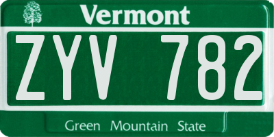 VT license plate ZYV782