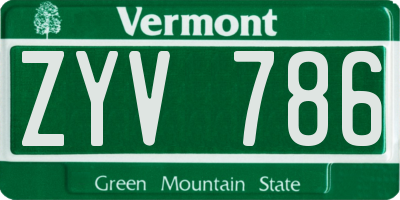 VT license plate ZYV786